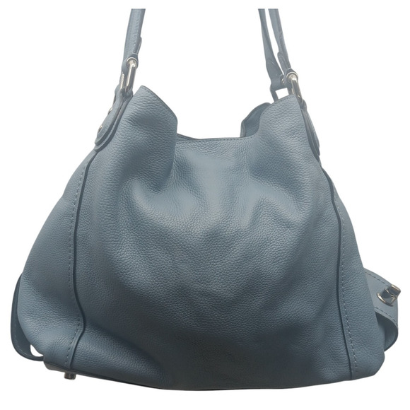 Coach 57125 Edie Turnlock Chambray Blue Triple Compartment Shoulder Bag - Picture 5 of 16